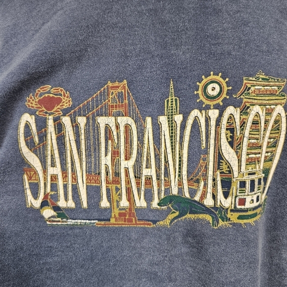 Vintage Fruit of the Loom San Francisco Single Stitch Graphic Tee Size Large F64 - Picture 8 of 11